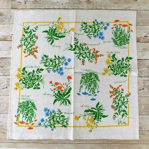 Vintage Vera Neumann Herb Print Kitchen Linen